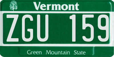 VT license plate ZGU159