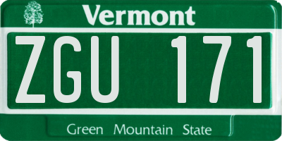 VT license plate ZGU171
