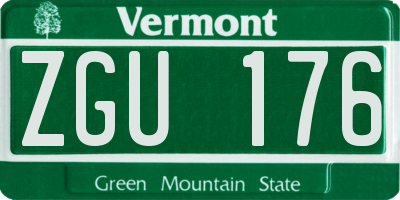 VT license plate ZGU176