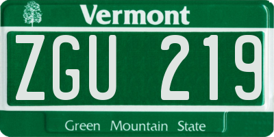 VT license plate ZGU219