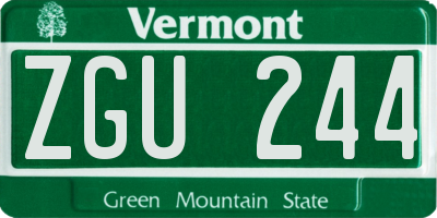 VT license plate ZGU244