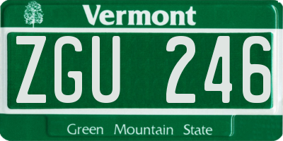 VT license plate ZGU246