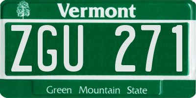 VT license plate ZGU271