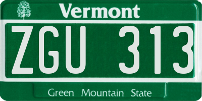VT license plate ZGU313