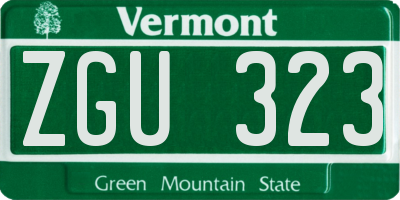 VT license plate ZGU323