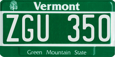 VT license plate ZGU350