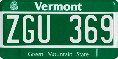 VT license plate ZGU369