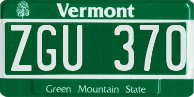 VT license plate ZGU370