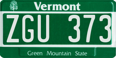VT license plate ZGU373