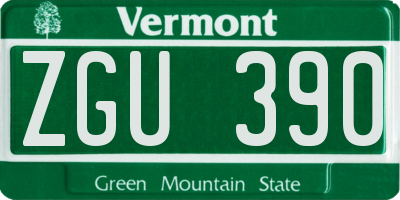 VT license plate ZGU390