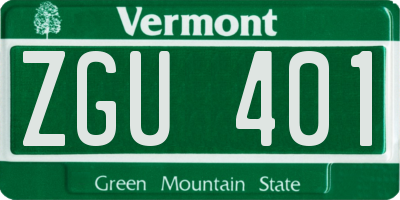 VT license plate ZGU401