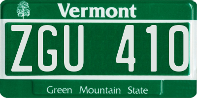 VT license plate ZGU410