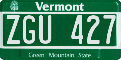 VT license plate ZGU427