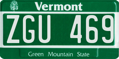 VT license plate ZGU469