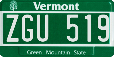 VT license plate ZGU519