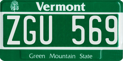 VT license plate ZGU569
