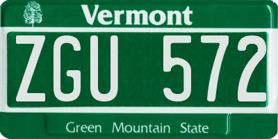 VT license plate ZGU572