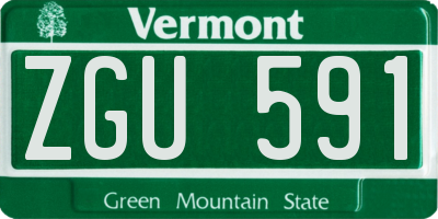 VT license plate ZGU591