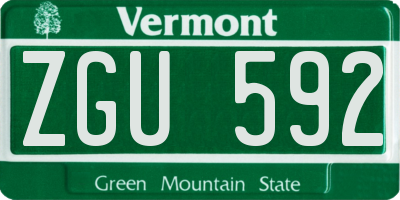 VT license plate ZGU592