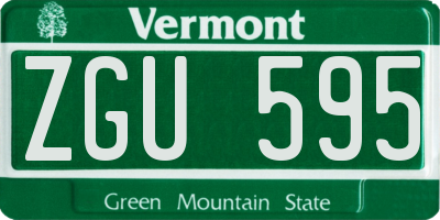 VT license plate ZGU595