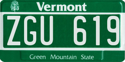 VT license plate ZGU619