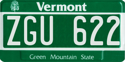VT license plate ZGU622
