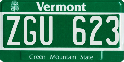 VT license plate ZGU623