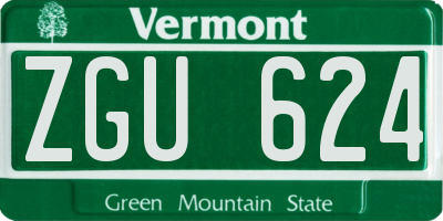 VT license plate ZGU624