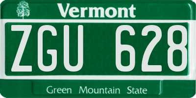 VT license plate ZGU628
