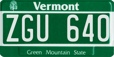 VT license plate ZGU640