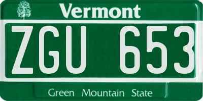VT license plate ZGU653