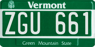 VT license plate ZGU661