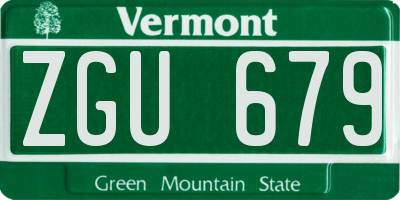 VT license plate ZGU679