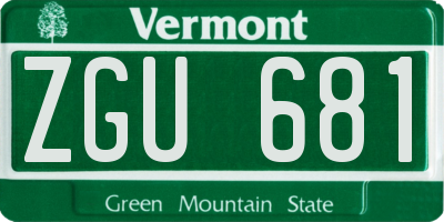 VT license plate ZGU681