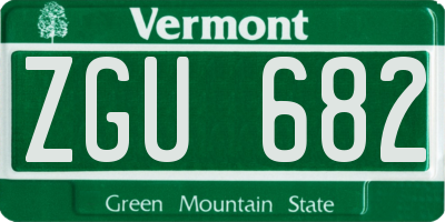 VT license plate ZGU682