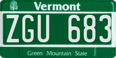 VT license plate ZGU683