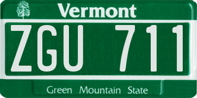 VT license plate ZGU711