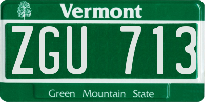 VT license plate ZGU713