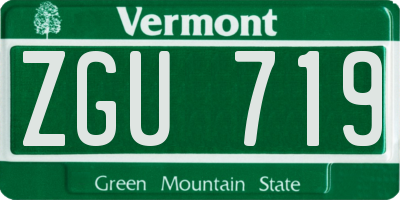 VT license plate ZGU719