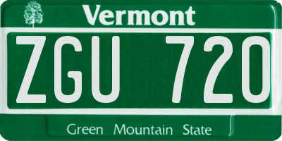 VT license plate ZGU720