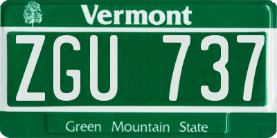 VT license plate ZGU737