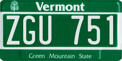 VT license plate ZGU751