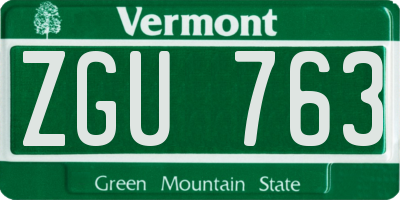 VT license plate ZGU763