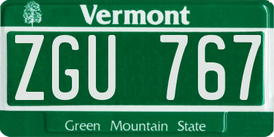 VT license plate ZGU767