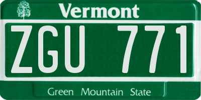 VT license plate ZGU771