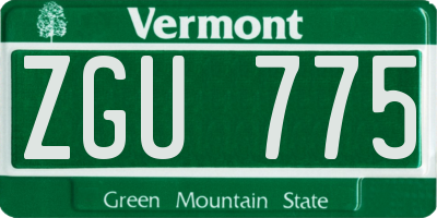 VT license plate ZGU775
