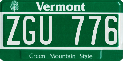 VT license plate ZGU776