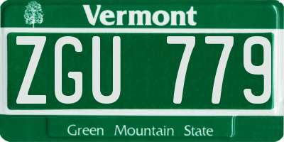 VT license plate ZGU779