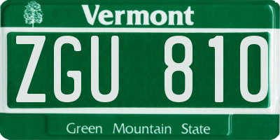 VT license plate ZGU810