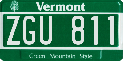 VT license plate ZGU811